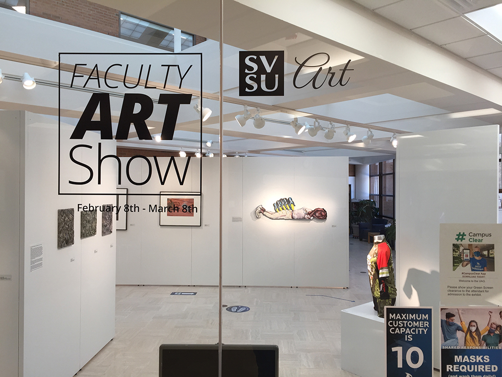 Installation view featuring Ondish, Kihata, Mosher, Canale L-R